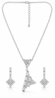 Silver Geometric Elegance set