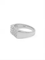 Silver Pave Grid Ring