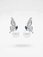 The Papillon Pearl Drop Earrings (or Enchanted Butterfly Pearl Studs)