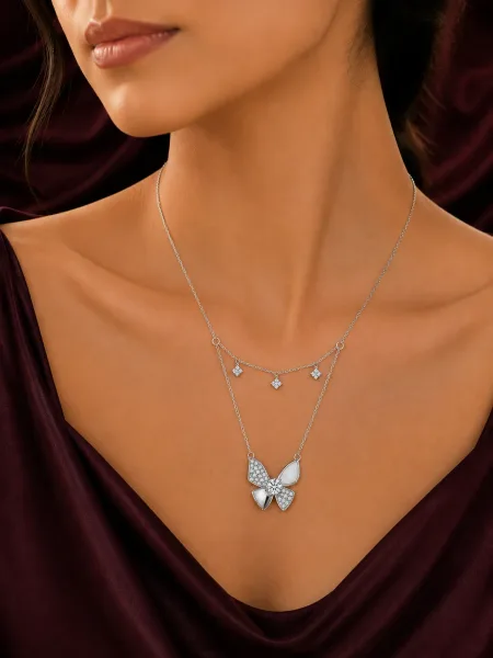 Butterfly Layered Statement Pendant