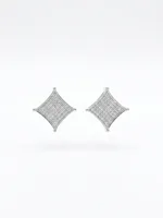 Geometric Diamond Pavé Stud Earrings