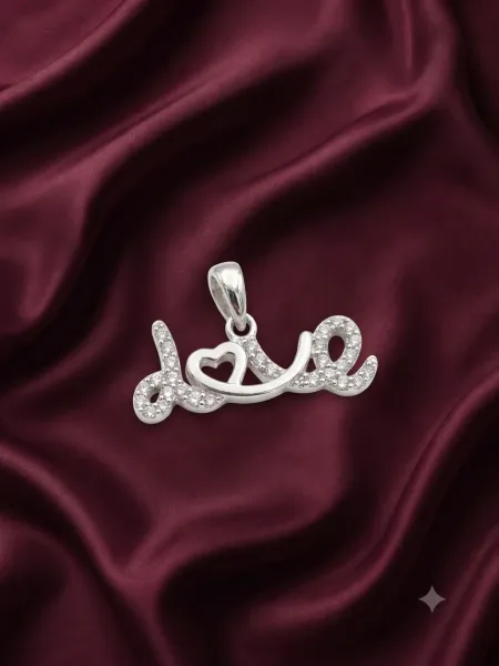 Script "Love" Pave Pendant