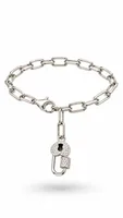 Silver Lock Charm Bracelet