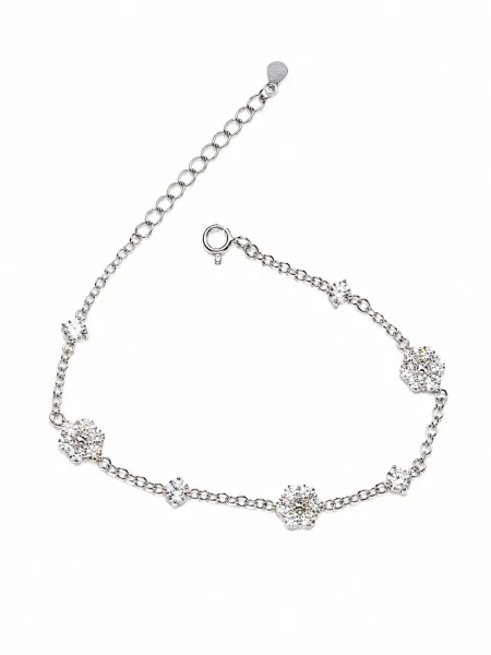 Crystal Floral Charm Bracelet