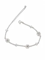Crystal Floral Charm Bracelet