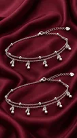 Silver Double-Layer Musical Note Anklet