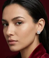 Princess-Cut Solitaire Bezel Stud Earrings