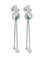 Silver Emerald Cascade Earring