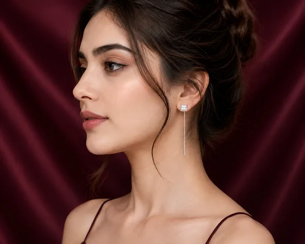 Minimalist Crystal Chain Drop Earrings