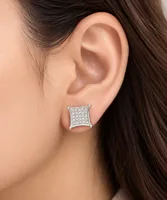 Silver Pavé Square Earring