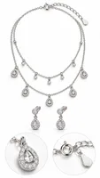 Double-Layer Teardrop CZ Necklace Set