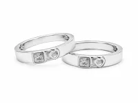 Heart Charm Couple Ring
