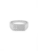 Silver Pave Grid Ring