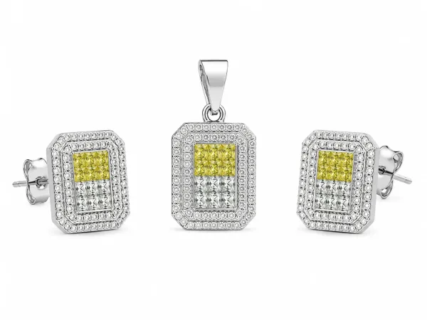 Gold Accent Geometric Pendant Set