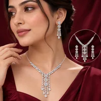 Floral Cascade Silver Jewelry Set