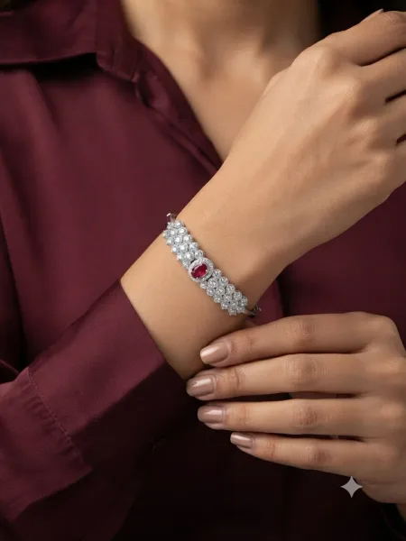 Celeste Ruby Blossom Bangle