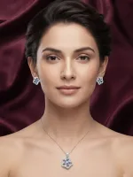 Celestial Bloom Elegance Set with pendant and earrings