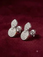 Sparkling Duo-Drop Pave Diamond Halo Earrings