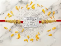 Heritage Swastik Silver Rakhi