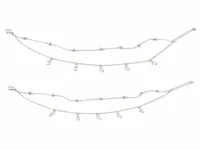 Silver Double-Layer Musical Note Anklet