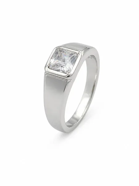 Classic Solitaire Signet Ring