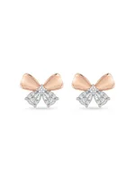 Rose Gold Ribbon Diamond Stud Earrings
