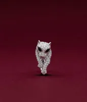 Luxury Diamond-Encrusted Panther Collar Brooch