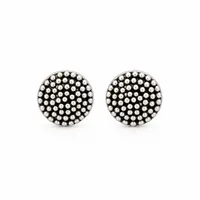 Beaded Dome Sterling Silver Stud Earrings