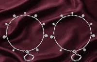 Star & Sparkle Design Silver Anklet