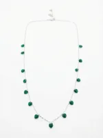 Emerald-Green Heart Station Necklace