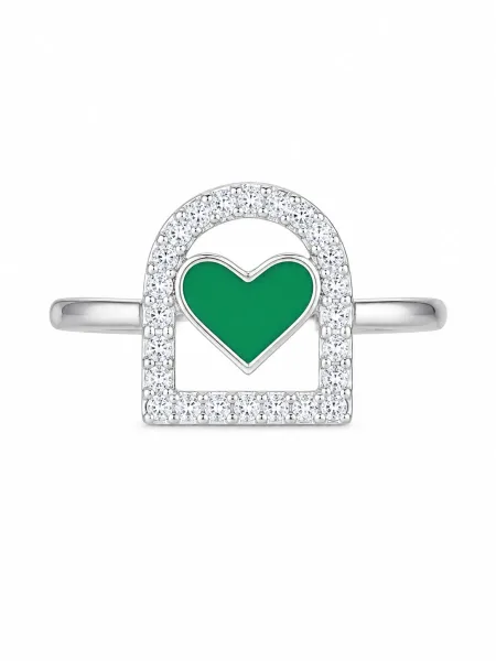 Emerald Heart Sparkle Kids Ring