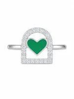 Emerald Heart Sparkle Kids Ring
