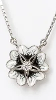 White & Black Floral Resin Art Pendant