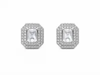 Classic Crystal Rectangle Stud Earrings