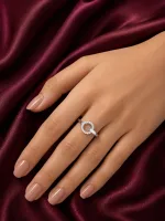 Crystal Circle Silver Ring