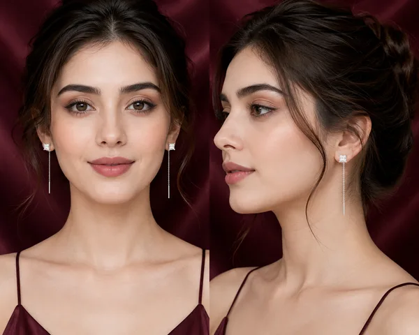 Minimalist Crystal Chain Drop Earrings