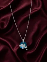 Blue Crystal Dolphin Necklace