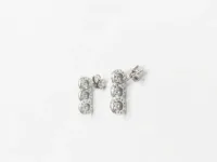 Three-Stone Halo Drop Earrings