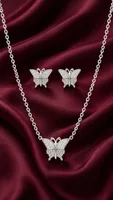 Silver Butterfly Elegance Necklace