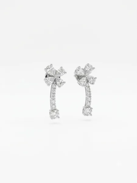 Four-Leaf Clover Diamond Drop Earrings