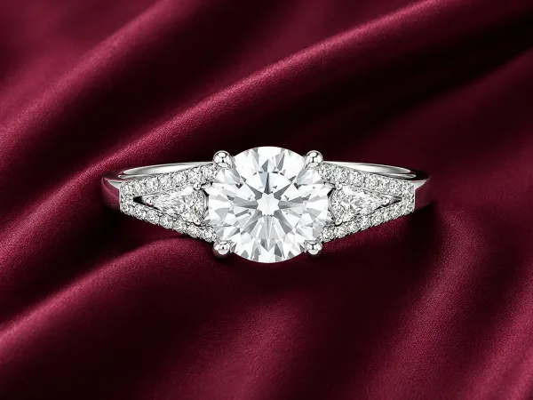Luxury Round Stone Silver Ring
