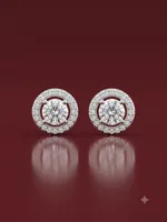 Celestial Solitaire Halo Stud Earrings