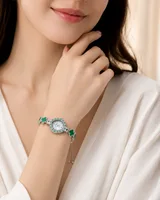 Green Clover Crystal Watch