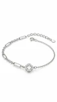 Silver Flower Charm Anklet