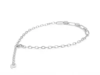 Silver Oval Link Chain Anklet