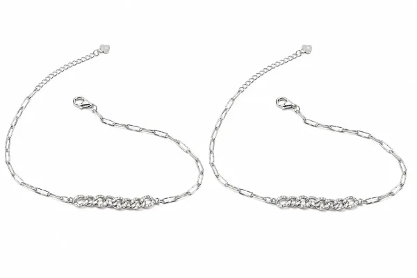 Classic Link Chain Silver Anklet