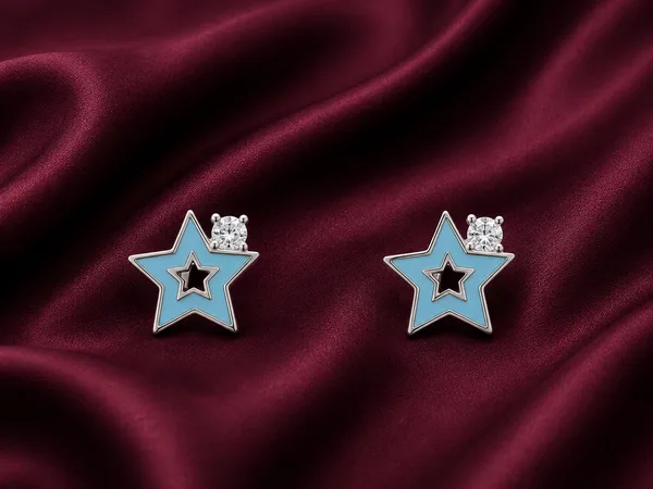 Blue Sparkle Star Baby Stud Earrings