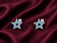 Blue Sparkle Star Baby Stud Earrings