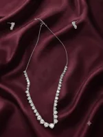 Classic CZ Stone Tennis Necklace and Earrings Set