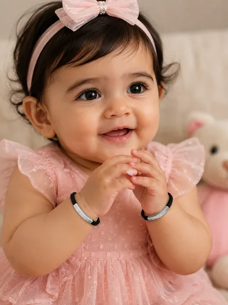 Royal Silver Charm Baby Kada bracelet